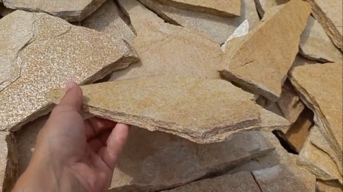 Плитняк златолит жёлтый для фасада 1,5-3 см купить в Сочи